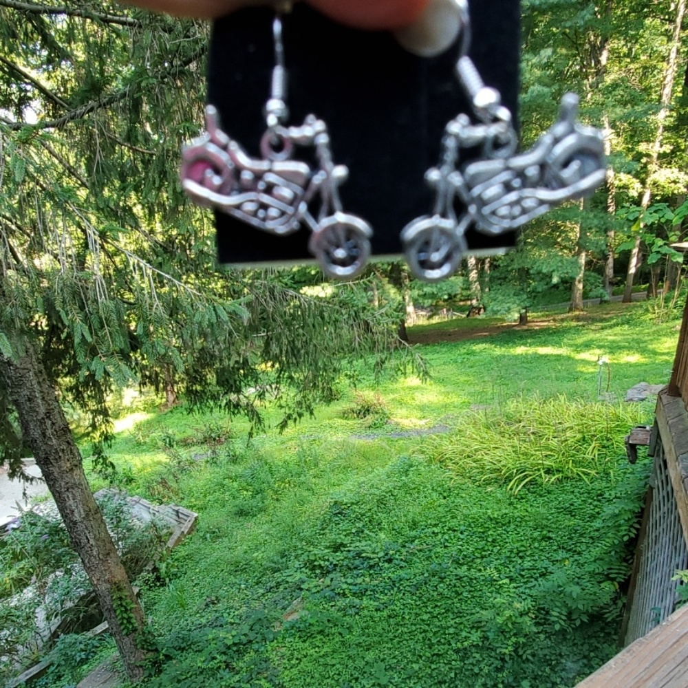 Motorcycle Earrings - Picture 2 of 2